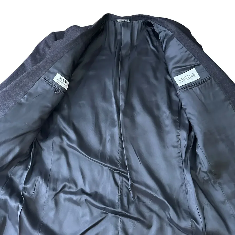 Mani by Giorgio Armani Blazer Jacket Men’s US 43L Charcoal Gay Brown PinStripe‎